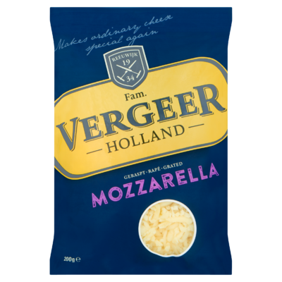 Vergeer Holland Geraspt Mozzarella Kaas 40+ 200 g