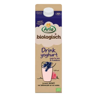Arla Biologisch Drinkyoghurt Zwarte Bes & Framboos 0,3% Vet