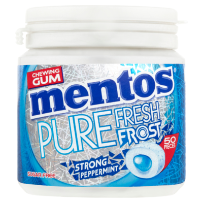 Mentos Chewing Gum Pure Fresh Frost Strong Peppermint Sugar Free 50 Stuks 100 g