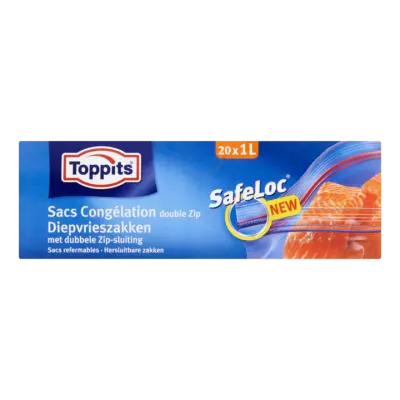 Toppits SafeLoc Diepvrieszakken met Dubbele Zip-Sluiting