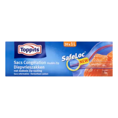 Toppits SafeLoc Diepvrieszakken met Dubbele Zip-Sluiting