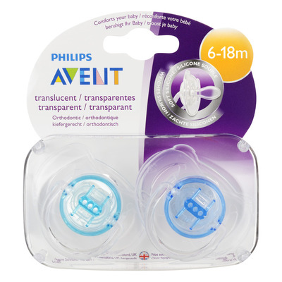 Avent Fopspeen transparant 6-18 mnd
