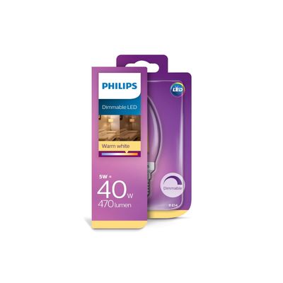 Philips LED filament kaars 40W E14 dimbaar