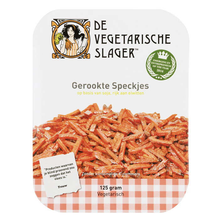 Vegetarische Slager Speckjes gerookt