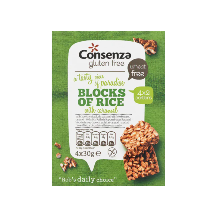 Consenza Glutenvrije Rijstblokken met Caramel