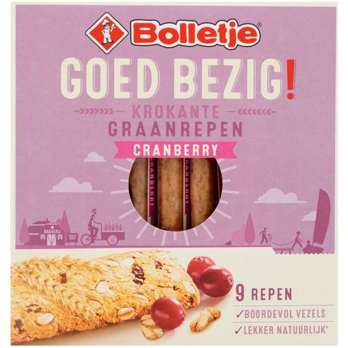 Bolletje Goed bezig krokante graanreep cranberry