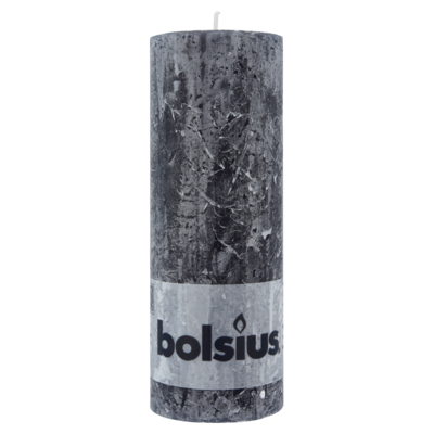 Bolsius Stompkaars rustiek antraciet 190x68 millimeter