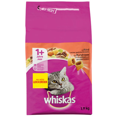 Whiskas Kattenvoer droog rund 1+ jaar